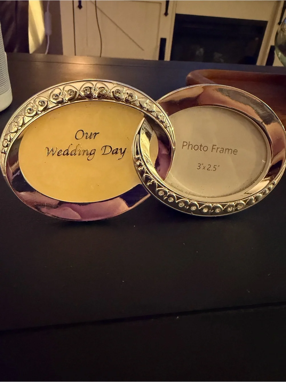 Our Wedding Day Silver Oval Double Photo Frame